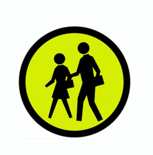 <p>Where would you see this sign (school pedestrian crossing)?</p>