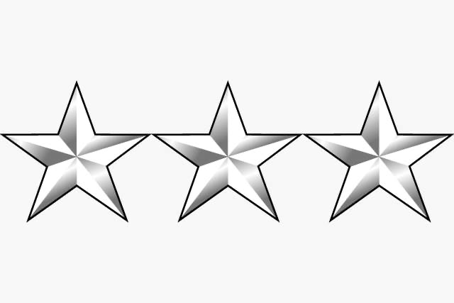 <p>Three silver stars</p>
