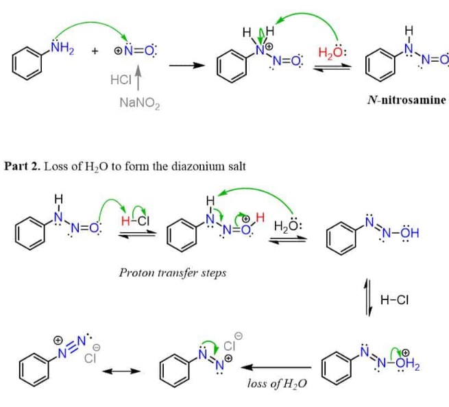 <p>Converts NH2 into N triple bonded to N</p>