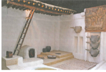 <p><strong>Catal Hüyük, Turkey</strong></p><ul><li><p>7400 BC</p></li><li><p>at the time most complex &amp; largest settlement in southwest asia</p></li><li><p>one story housing made out of mud bricks and wood</p></li><li><p>kitchen, sleeping room + ritual space</p></li><li><p>one house touched another → safety and stability </p></li><li><p>no streets, public roofs for accessing the houses</p></li></ul><p></p>