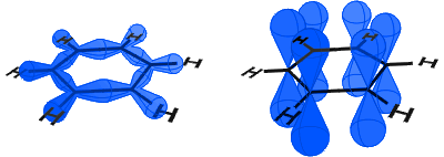 <p>the e-s aren’t locked into one bond, they can move about freely from single and double bonds.</p><p></p><p>this is called electron delocalization!</p>