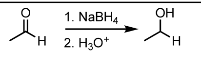 <p>It will turn the aldehyde into a primary alcohol </p>