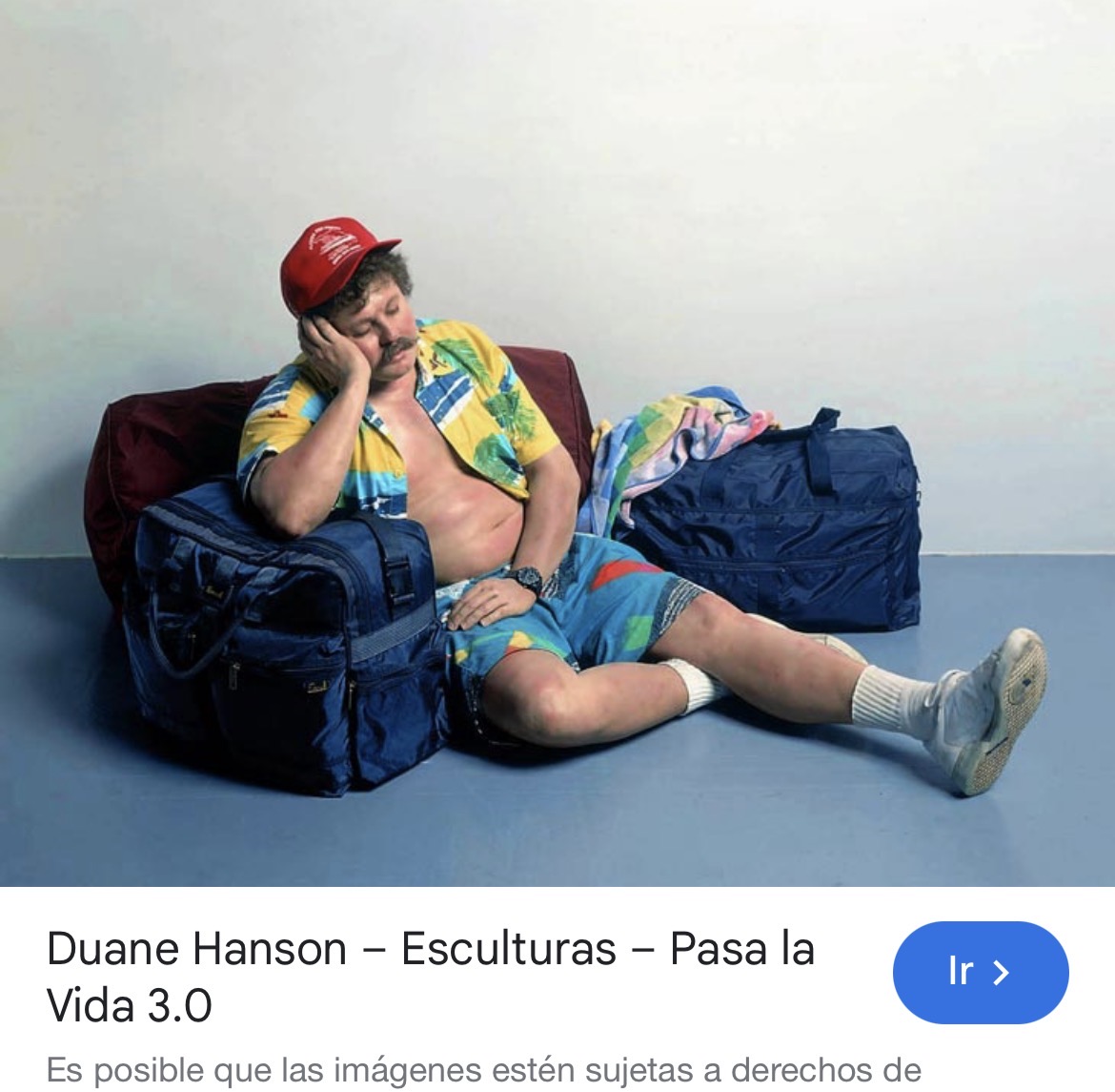 <p>Duane Hanson ( traveller ) sculpture post- modernism</p>