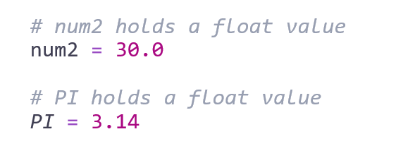 <p>Any numeric value with decimal point will be read as a float data type </p><ul><li><p>precision up to 14 decimals places </p></li></ul><p></p>