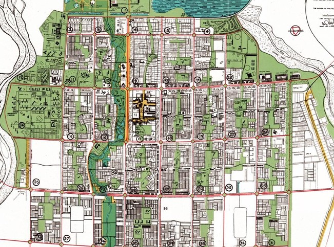 <p>planned city in <strong><mark data-color="blue" style="background-color: blue; color: inherit;">India </mark></strong>designed by <strong>Le Corbusier</strong>, based on sector planning, zoning, and modernist planning principles.</p>