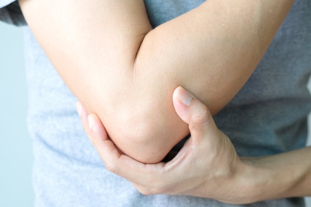 <p>The joint in the middle of the arm.</p>