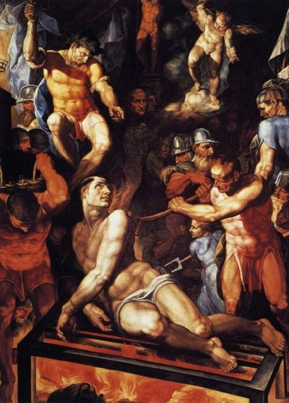 <p>the 16th- to 17th-century resurgence of the Roman Catholic Church, launched in response to the Protestant Reformation. It involved internal reforms, reaffirmation of doctrine (notably at the Council of Trent), and aggressive efforts to stop Protestantism and restore Catholic influence. (Think about the art in El Escorial)</p><p></p><ul><li><p>Council of Trent - A key event in the <em>Counter-Reformation</em>, the Catholic Church’s movement to reform itself and counter the theological challenges posed by Protestant reformers such as Martin Luther and John Calvin</p></li><li><p>The Council of Trent’s effect on art:</p><ul><li><p>Addressed the role of religious art, affirming that art should be used to inspire devotion</p></li></ul></li></ul><p></p><ul><li><p><span style="font-family: "Times New Roman"; line-height: normal; font-size: 7pt;">&nbsp; </span>These principles of Counter-Reformation art will direct the visual program of El Escorial (Saint Lawrence Burning on a Grill). This is the painting that is chosen to go into the altar piece by Philip II</p></li></ul><p></p><p>(Pellegrini Tibaldi, Martyrdom of St. Lawrence)</p>