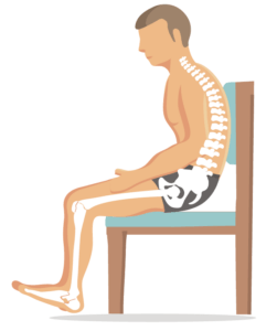 <p>What is 'sacral sitting' and why should it be avoided?</p>