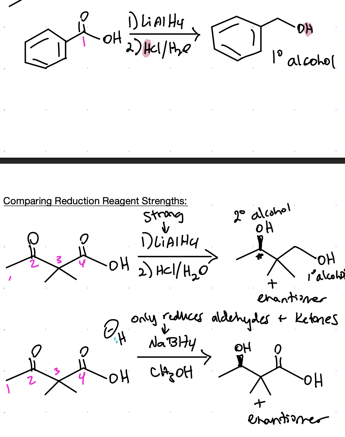 <p>1° alcohol</p><p><strong>Could even be:</strong> 1. LiAlH₄ 2. H₃O⁺</p>