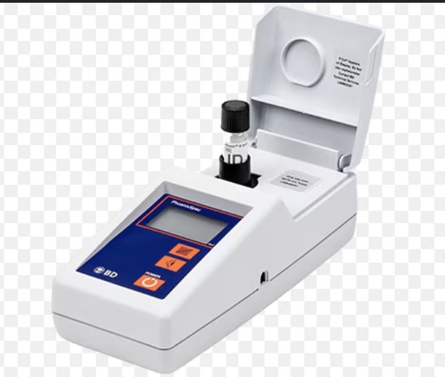 <p>Nephelometer</p><ul><li><p>measures tubidity in units of NTU → Nephelometric Turbidity Units</p></li></ul><p></p>