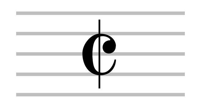 <p>Also called “cut time.” Counted in two half-note beats.</p>