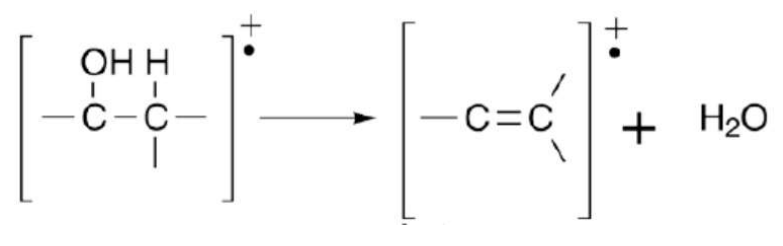 <p>loss of H<sub>2</sub>O (m/z 18)</p>