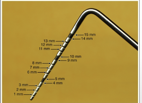 <p>Takes measurements in the mouth</p>