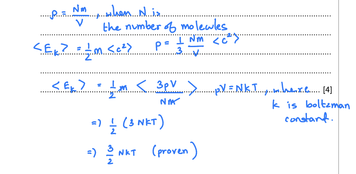 <p><span style="color: yellow;"><span>(When told to ‘explain any symbols that you use’ always explain the symbols that represents a constant for example, Bozeman constant universal gravitational, constant or blank, constant or permittivity of free space constant, and etc., something that doesn’t represent a physical unit)</span></span></p><p><span style="color: yellow;"><span>(also know that mean kinetic energy is this, but when you’re trying to find a total internal energy, you have to multiply the kinetic energy with the number of atoms in the system) 9702/41/MJ/10/Q2c(ii &amp; iii)</span></span></p>
