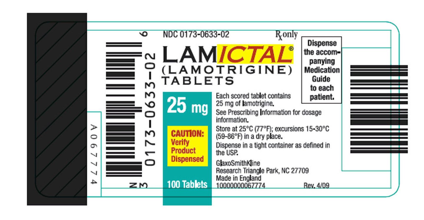 <p>Generic Name: Lamotrigine</p><p>Therapeutic Class: Anticonvulsant</p><p>Indication: Treats seizures and bipolar disorder.</p>