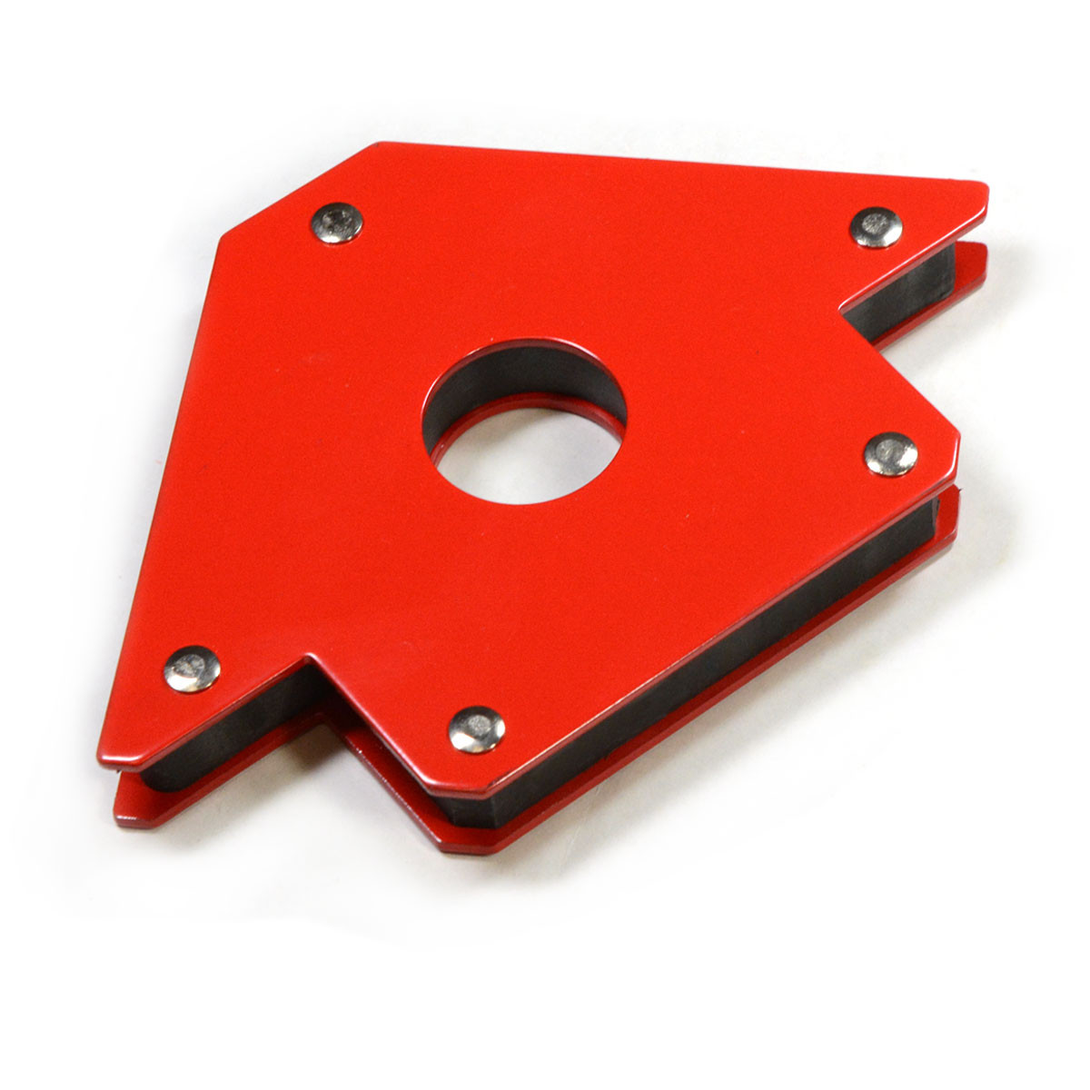 <p>Magnetic holding tool used to temporarily position and align metal pieces at fixed angles during welding, helping maintain accuracy before permanent joining.</p>