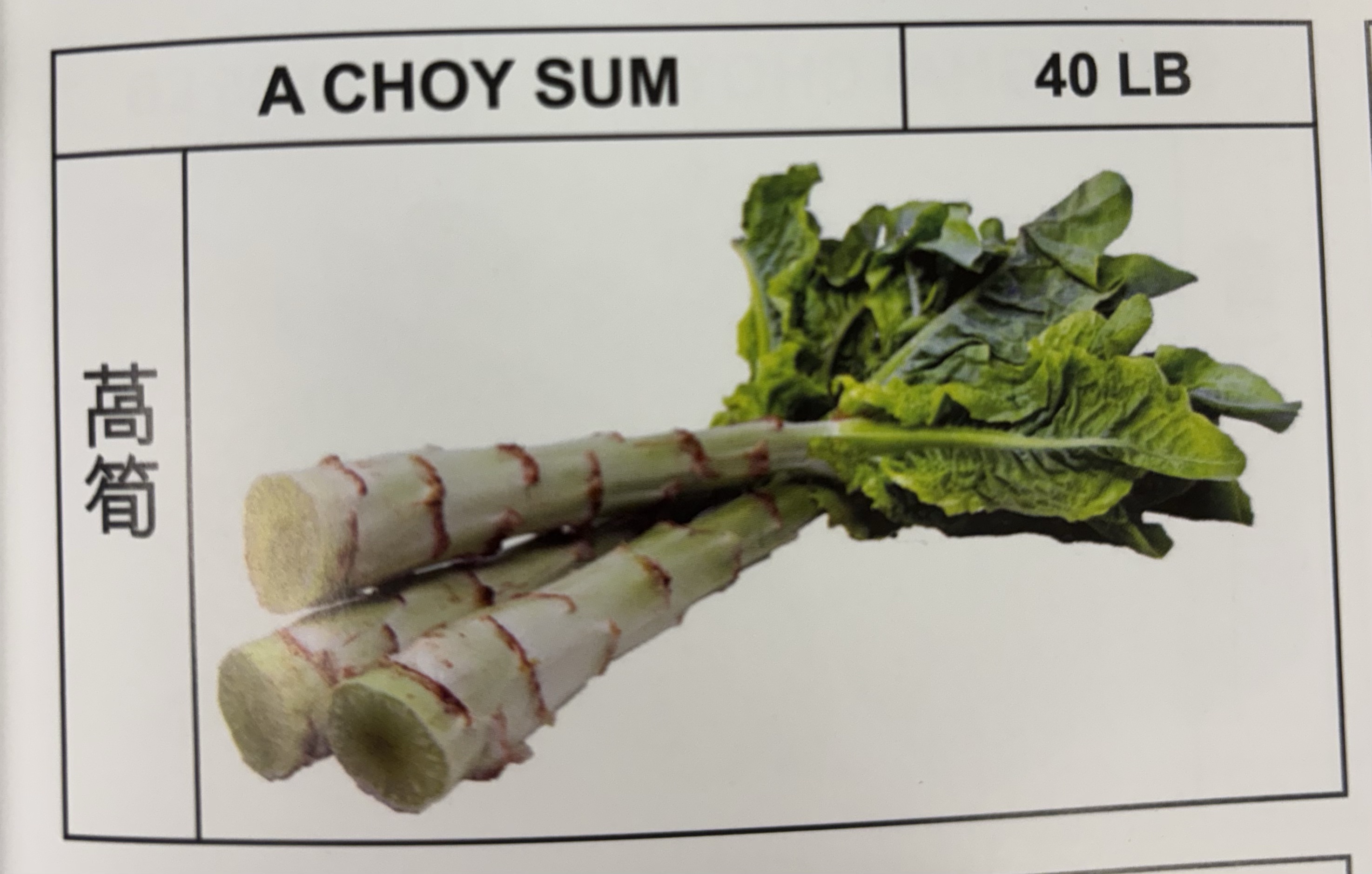 <p>A CHOY SUM</p>