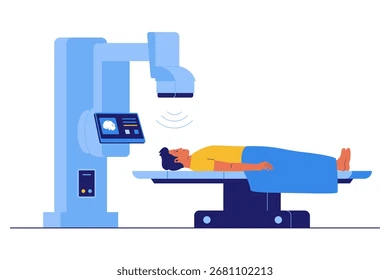 <p>Radiation therapy uses strong rays to kill cancer cells.</p><p>Example: Doctors use machines to target and destroy bad cells.</p>