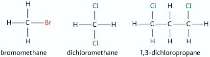 <p>(chloro/bromo/iodo/fluoro)ane, saturated with a bond to a halogen (X), <span style="background-color: transparent;">C<sub>n</sub>H<sub>2n+1</sub>X</span></p>