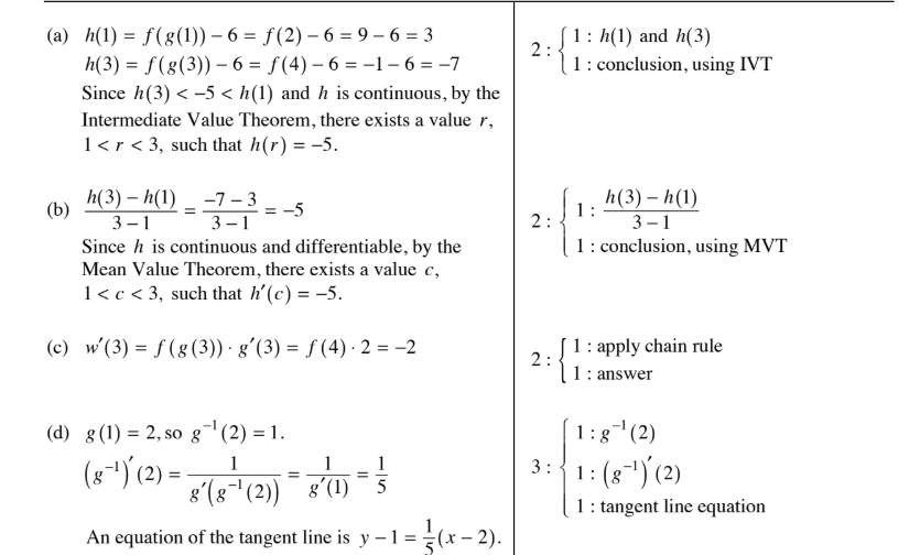 <p>d) establish that since g(1) = 2), g<sup>-1</sup> (2) = 1</p><p>g<sup>-1’</sup>(x) = 1/g’(g<sup>-1</sup>(x))</p>