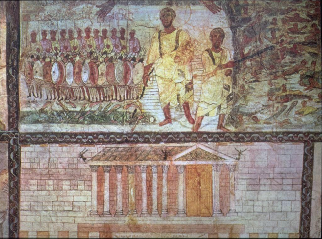 <p>Synagogue Wall Paintings, Dura Europos (Syria), 245-256</p>