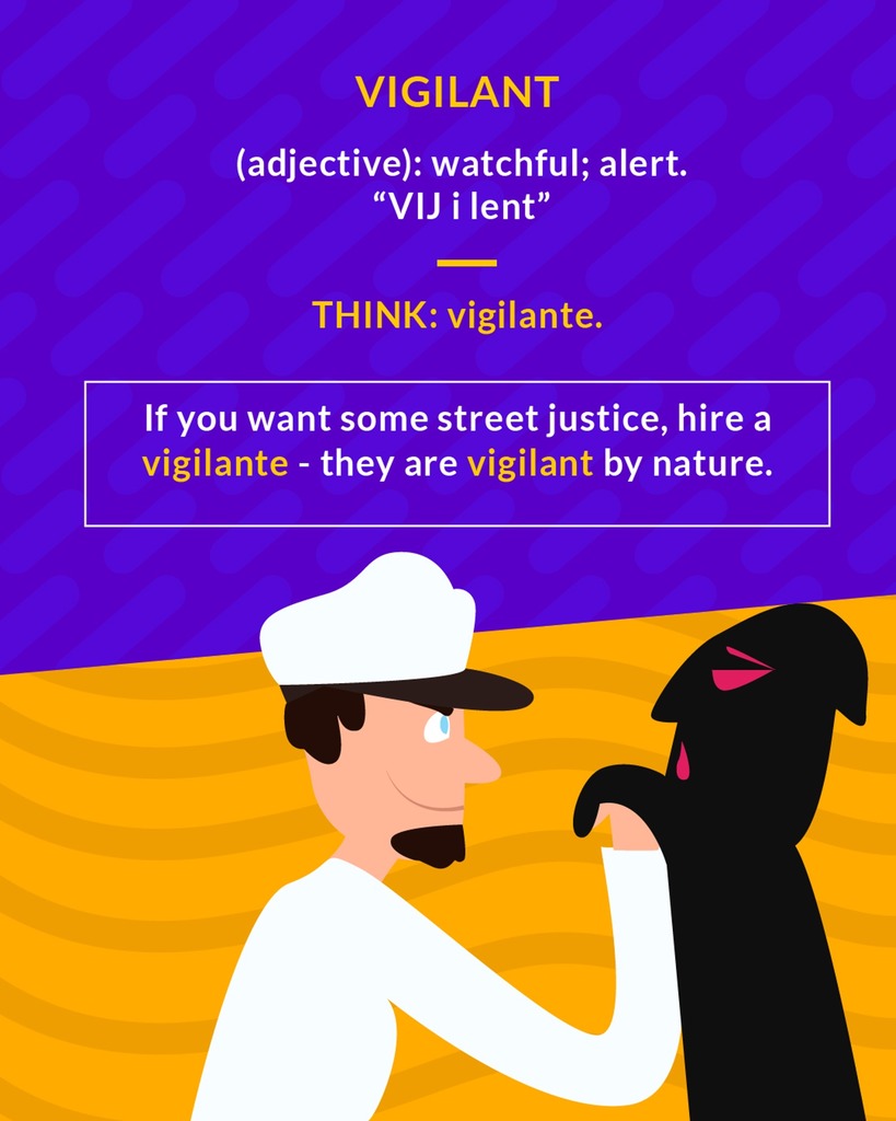 <p>(adj.) wide-awake, alert, watchful</p>