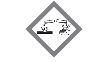 <p>Can damage skin or eyes on contact and destroy metals.</p>