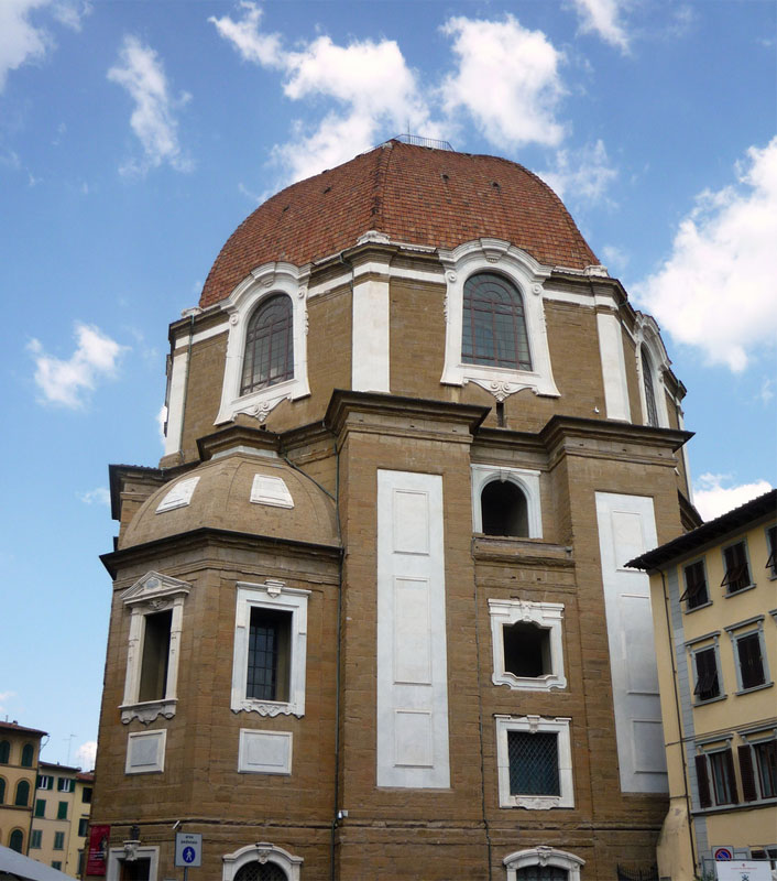 <p>Mausoleum (indoor cemetery) for Medici family - designed by Michelangelo, Greco-Roman culture - proportions, dome, optical illusion of size</p>