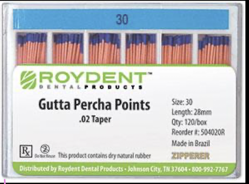 <p>sizing consistency w .02 taper gutta percha </p>