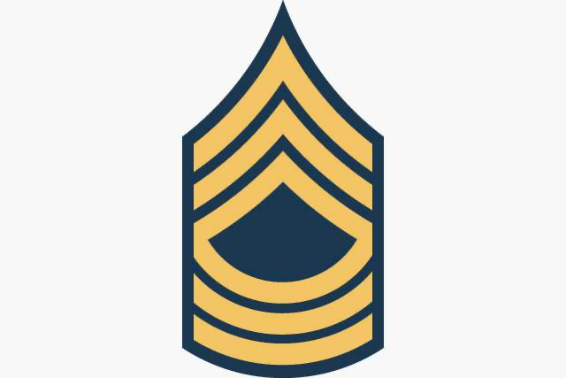 <p>Three gold chevrons above three curved rockers</p>