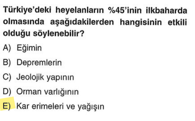 <p>İlkbaharda karlar erir, toprak iyice suya doyar ve ağırlaşır. Bu da kaymayı kolaylaştırır.</p>