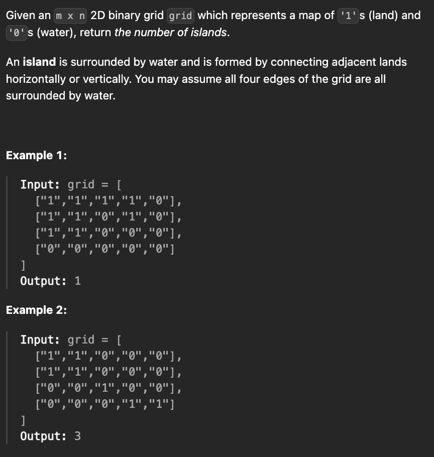 <p><strong>Number of Islands</strong></p>