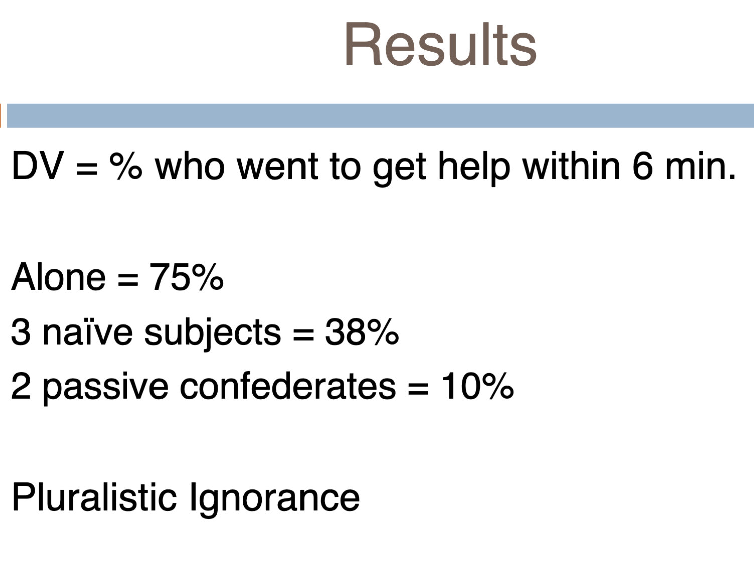 <p>The more people there r the less likely for somone to help</p>