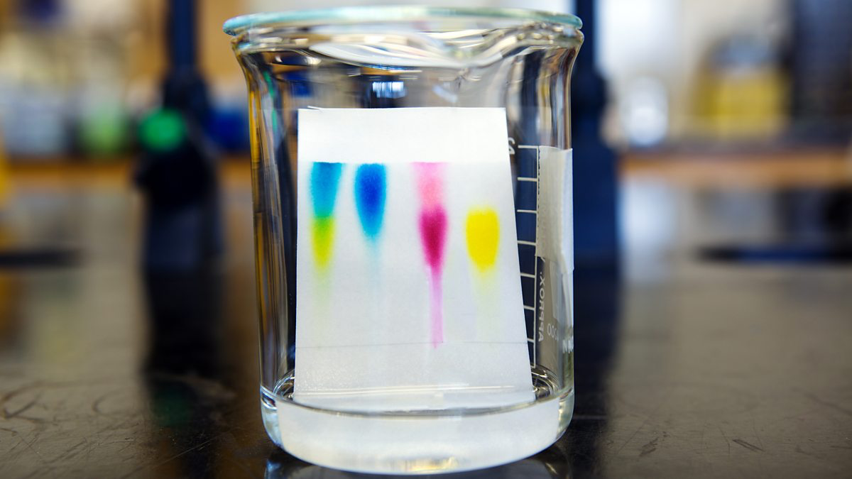 <ul><li><p>A mixture is separated into its parts by “running” the material through a gel or paper medium.</p></li><li><p>Small molecules travel the farthest and large molecules move slightly.</p></li></ul><p>ex: Paper chromatography, DNA analysis.</p><p></p>
