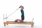 <p><strong>Setup</strong></p><ul><li><p>Start in Circles Up position (page 75), arms bent, elbows facing outward, hands in straps, behind head, forming triangle with thumbs and index fingers</p></li><li><p>Resistance: light | <strong>Springs: 1Y or 1R</strong></p></li></ul><p><strong>Movement</strong></p><ul><li><p>Exhale: Straighten arms</p></li><li><p>Inhale: Bend arms, return to start position</p></li></ul><p><strong>Muscle Focus</strong></p><ul><li><p>Elbow extensors</p></li><li><p>Shoulder abductors</p></li><li><p>Spinal flexors</p></li><li><p>Spinal extensors</p></li></ul><p><strong>Objectives</strong></p><ul><li><p>Elbow extensor strength</p></li><li><p>Shoulder abductor control</p></li><li><p>Trunk stabilization</p></li></ul><p><strong>Cues</strong></p><ul><li><p>Keep fingertips pointing toward ceiling</p></li><li><p>Keep elbows reaching out to sides</p></li><li><p>Maintain scapular stabilization</p></li><li><p>Maintain trunk stabilization</p></li></ul><p></p>