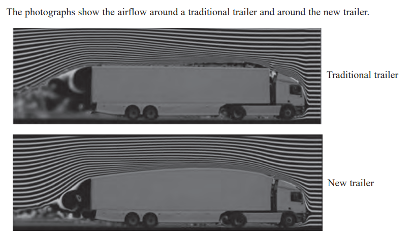 <p>explain why the new trailer uses less fuel than the old one (4 marks)</p>