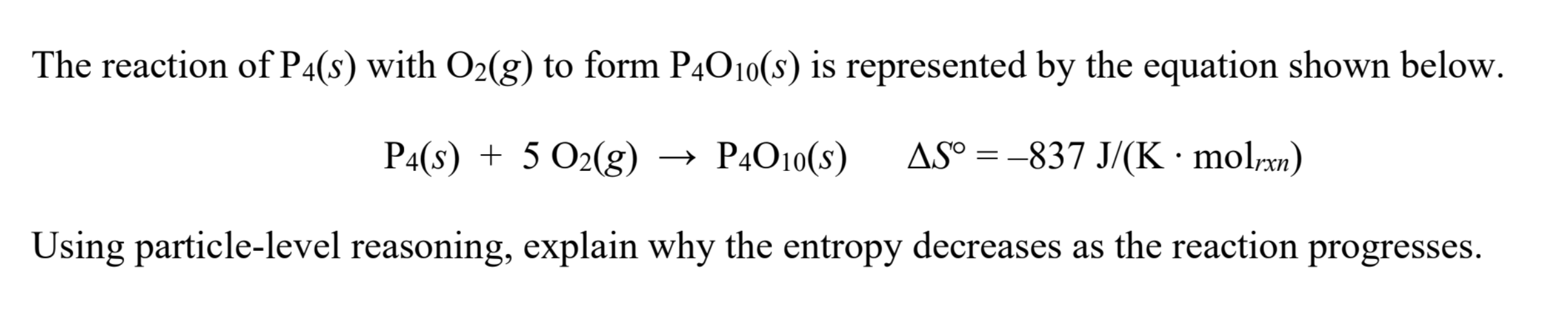 <p>using <strong>particle-level reasoning</strong>, why does entropy decrease?</p>
