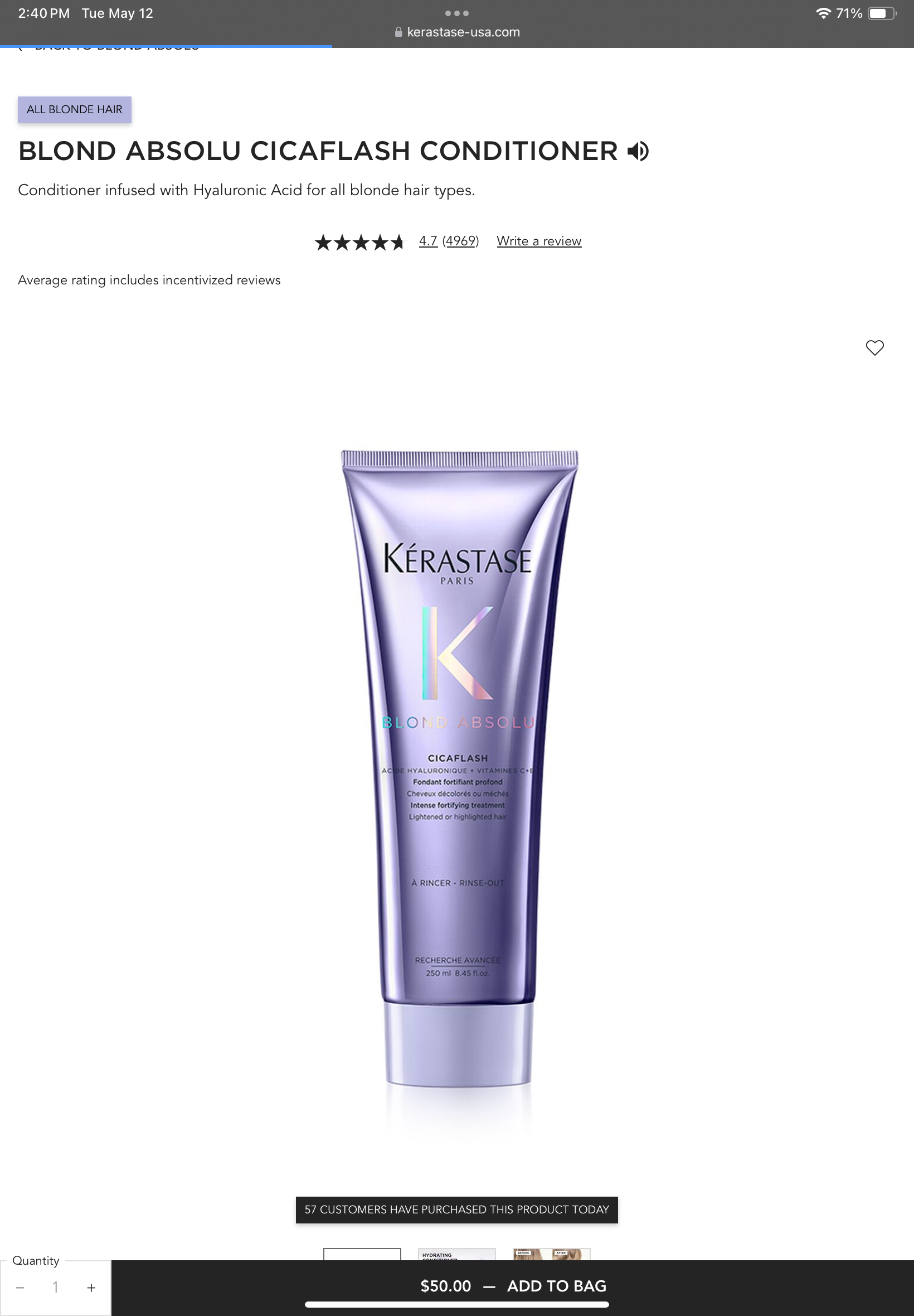 <p>BLOND ABSOLU CICAFLASH CONDITIONER</p>