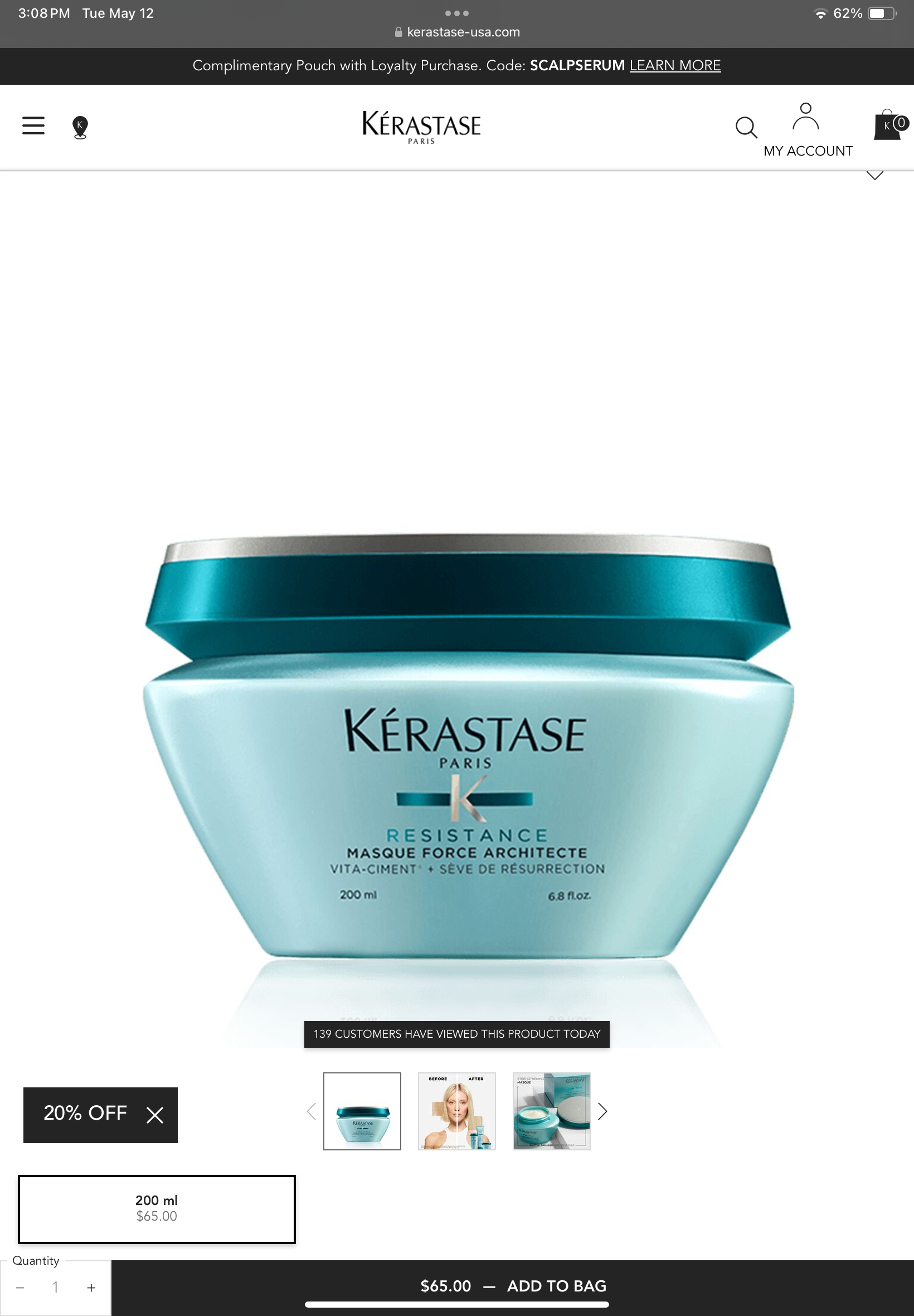 <p>RÉSISTANCE MASQUE FORCE ARCHITECTE HAIR MASK</p>