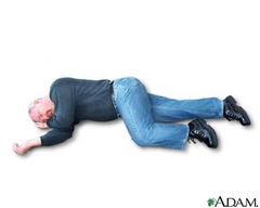 <p>Position them into the recovery position and stay with them until 911 arrives</p>