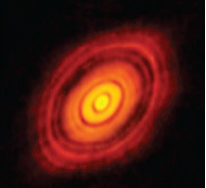 <ul><li><p>A rotating disk of gas and dust around a young star where planets can form.</p></li></ul><p></p>