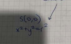 <p><span>x^2 + y^2 = r^2</span>.</p>