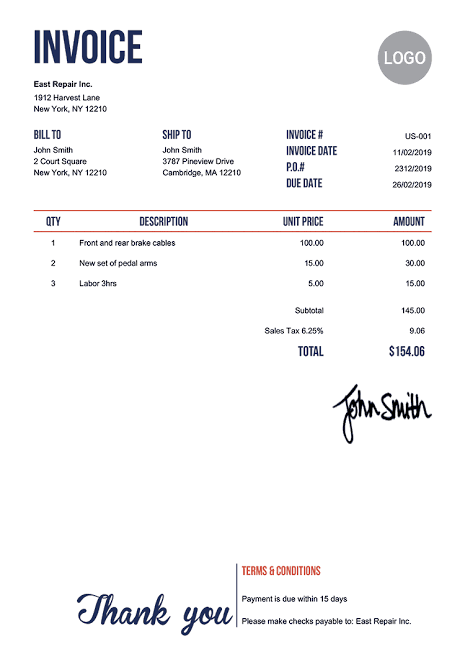 <p>Invoice</p>