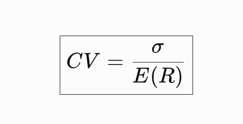 <p><span>Measures </span><strong>risk per unit of expected return</strong><span>. </span></p>
