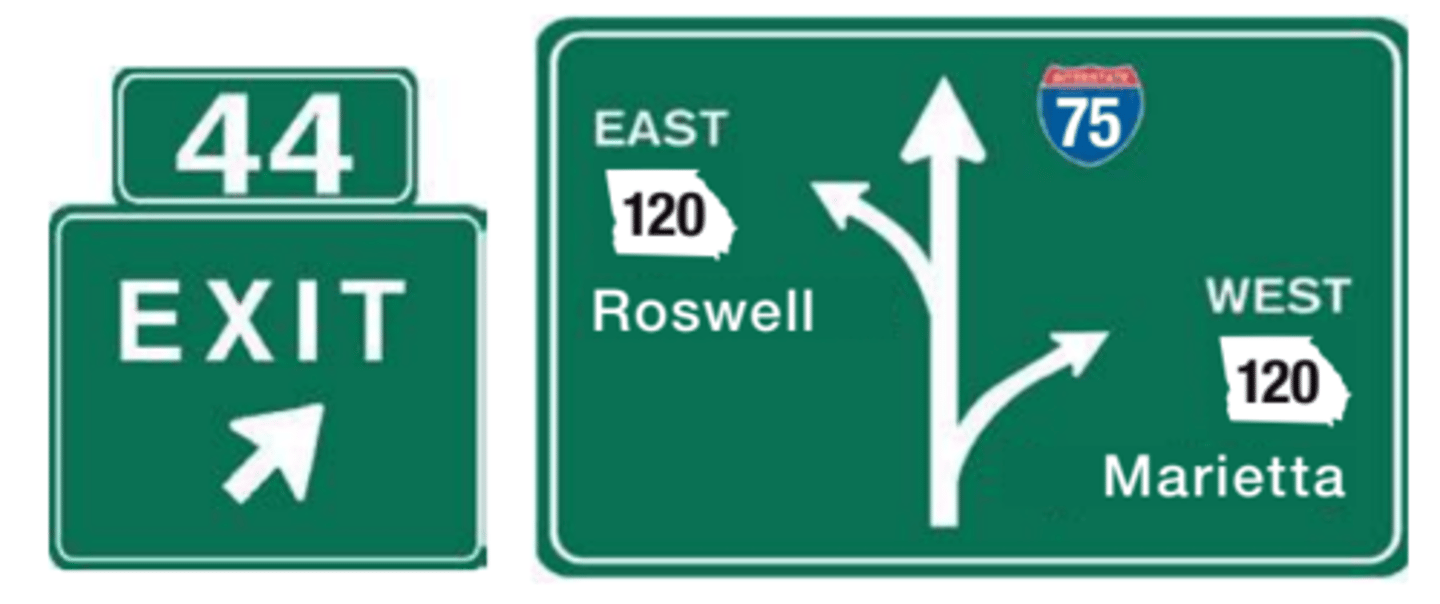 <p>Identify specific highways or routes.</p>
