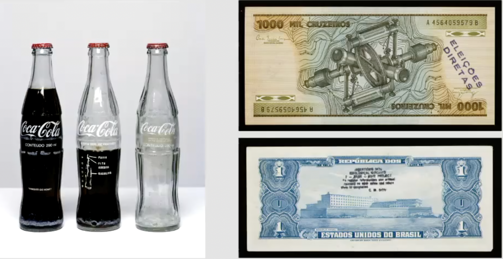 <p>1970; political messages printed on bottles to circulate within capitalist systems. Harnessing consumer culture. </p>