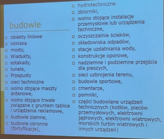 <p>obiekt budowlany nie będący budynkiem ani obiektem małej architektury</p>