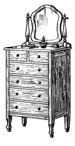 <p>A tall, narrow chest of drawers or cabinet</p>