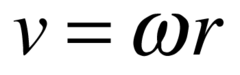<p>Average linear speed on a rotating object is equal to average angular velocity times the radius</p>