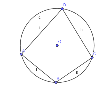 <p>How to prove that: The opposite angles of cyclic quadrilateral are supplementary. (𝒐𝒑𝒑 ∠ ′𝒔 𝒐𝒇 𝒄𝒚𝒄𝒍𝒊𝒄 𝒒𝒖𝒂𝒅) [With the given image]</p>